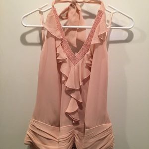 BCBG pink silk top